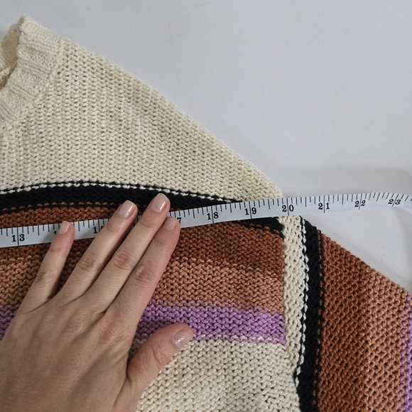 Billabong seeing double retro colors striped crew neck sweater sz Large - Picture 4 of 7